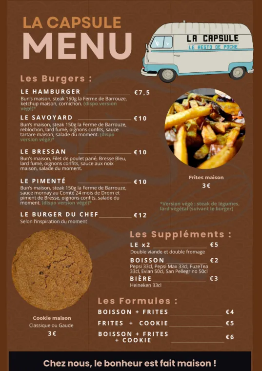 Nouvelle Carte pour 2024, Bourg-en-Bresse, La Capsule Gourmande